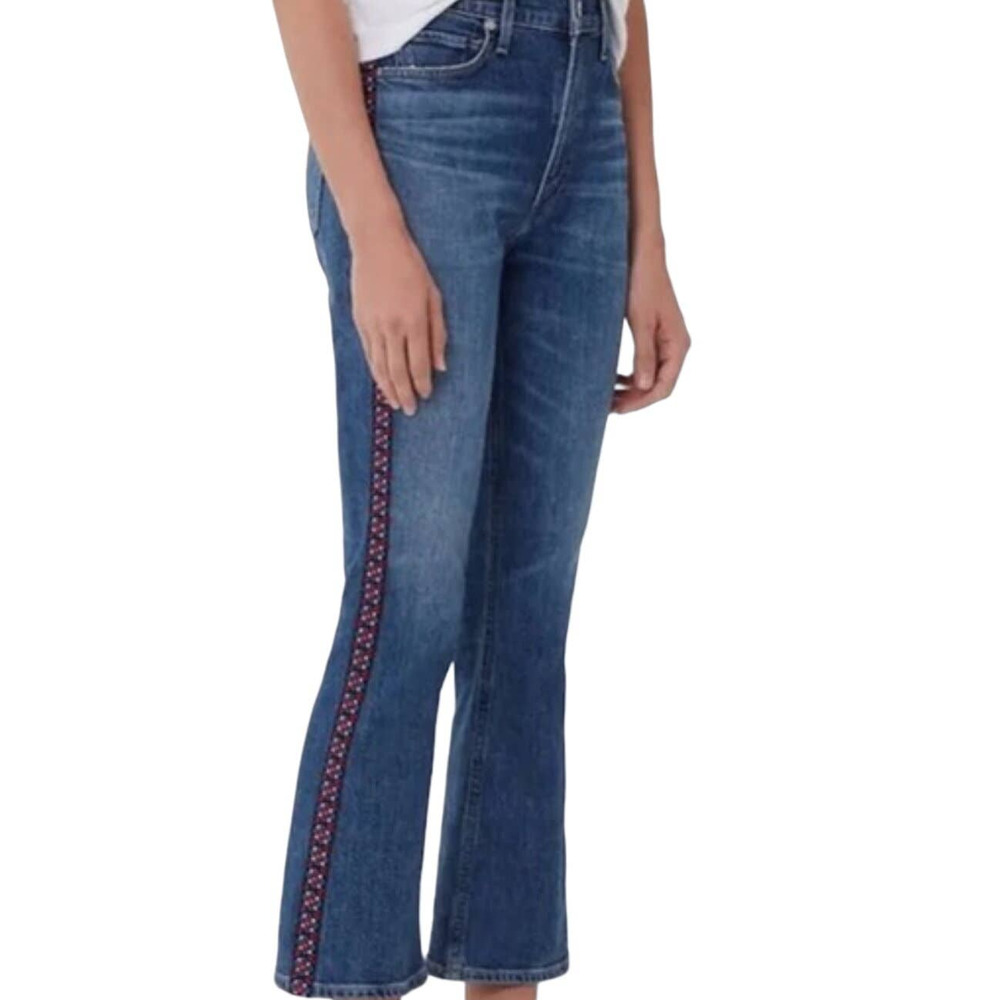 Citizens of Humanity Demy Cropped Flare Jeans Sz 25 Side Leg Detail Cropped Jean